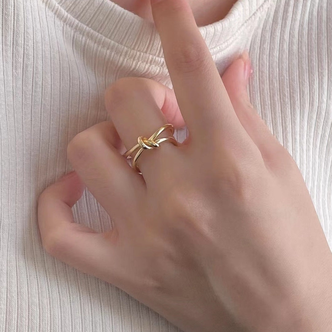 Wholesale Twisted Heart Knot Open Ring