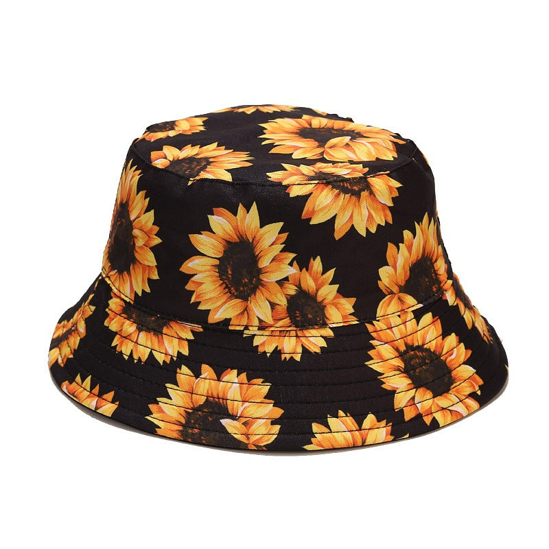 Wholesale Sunflower Flower Reversible Bucket Hat Sun Hat ACC-HT-LvYi004