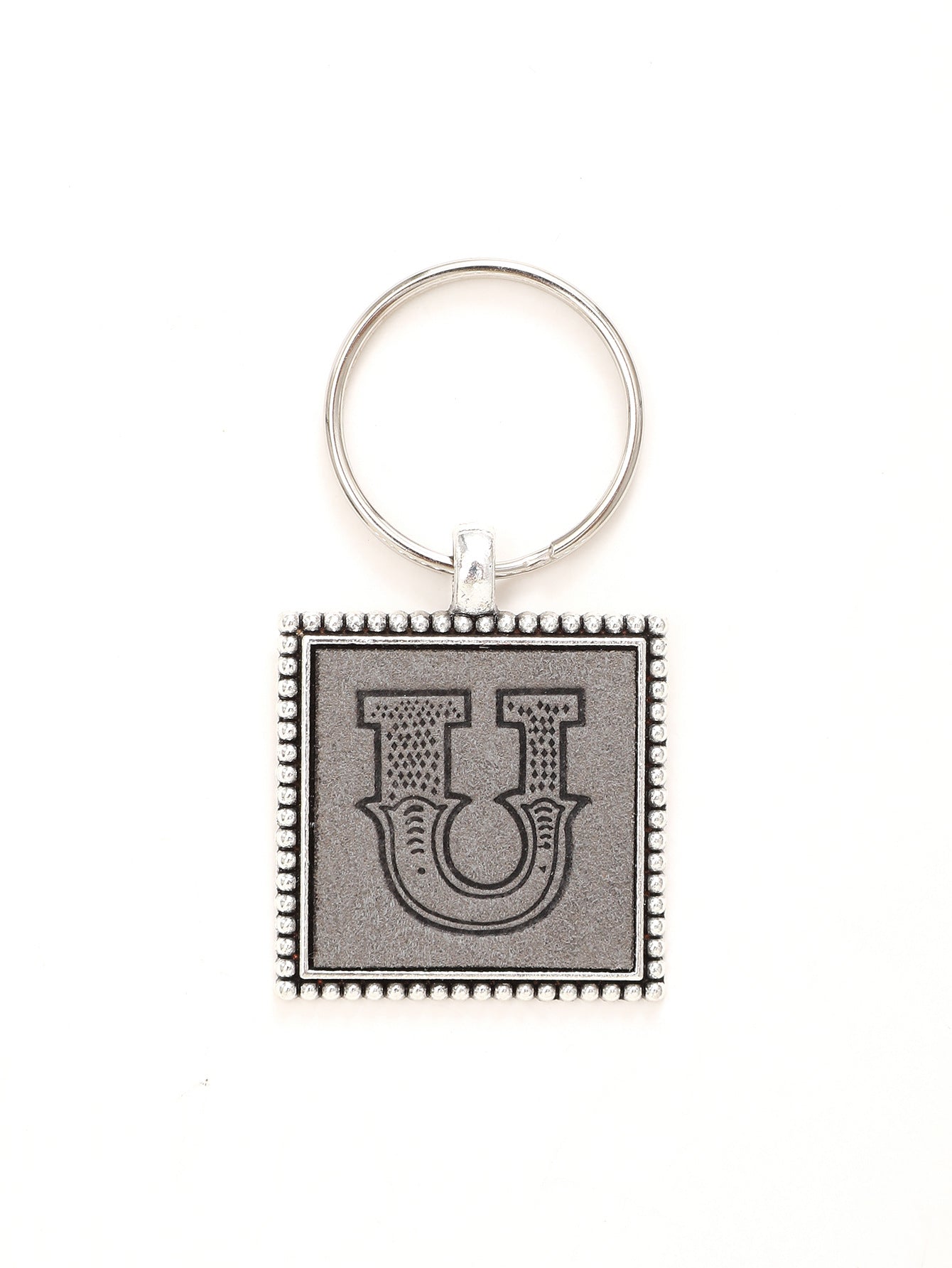 Wholesale 26 Letters Leather Embossed Keychain