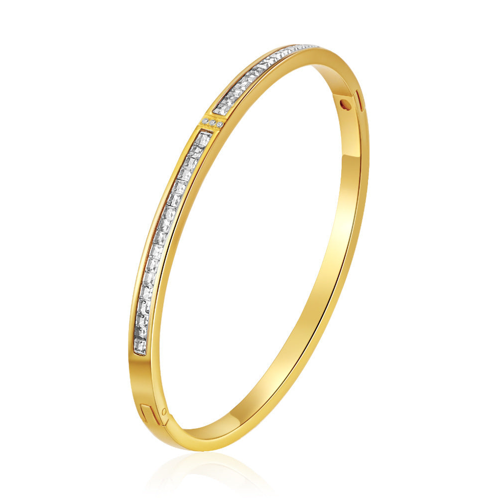Wholesale Stainless Steel Diamond Bracelet Round Clasp