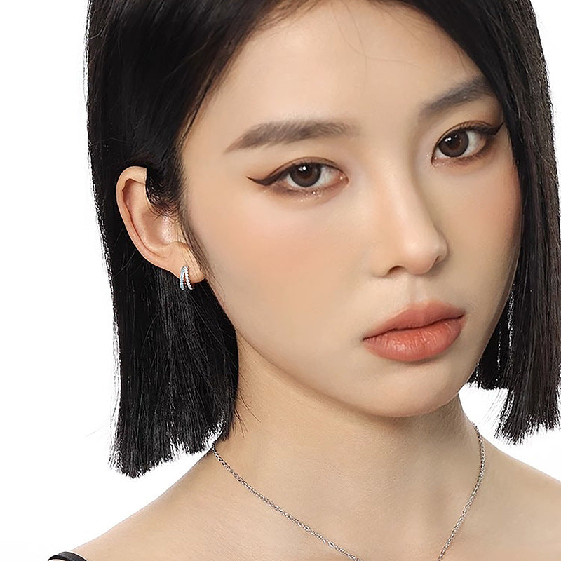 Wholesale Niche geometric line ear buckle earrings