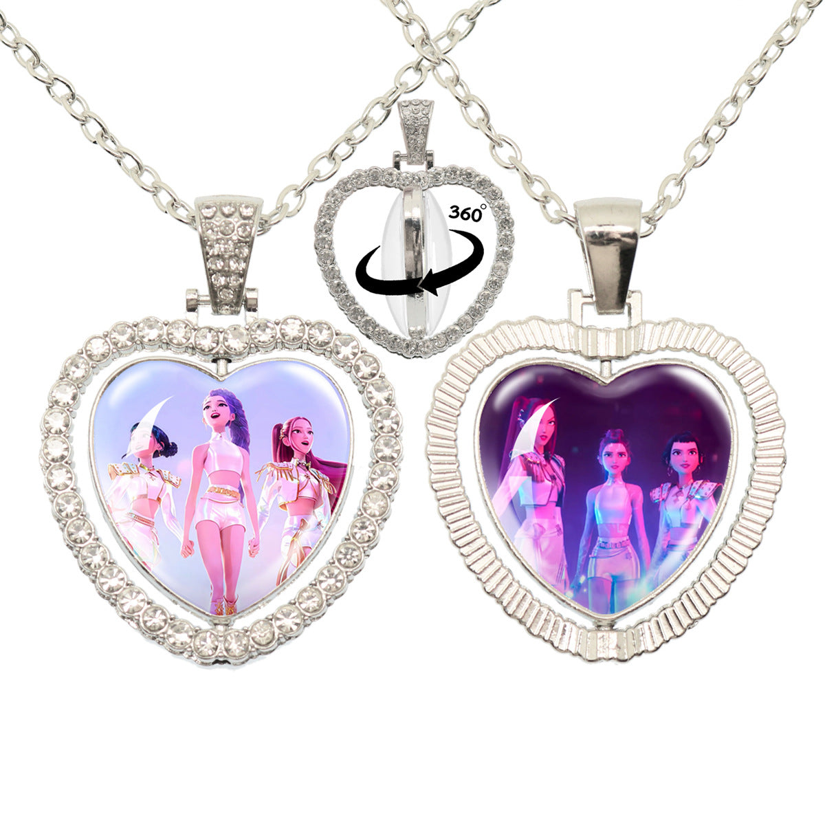 Wholesale  Kpop  Heart Rhinestone Necklace  ACCVIP