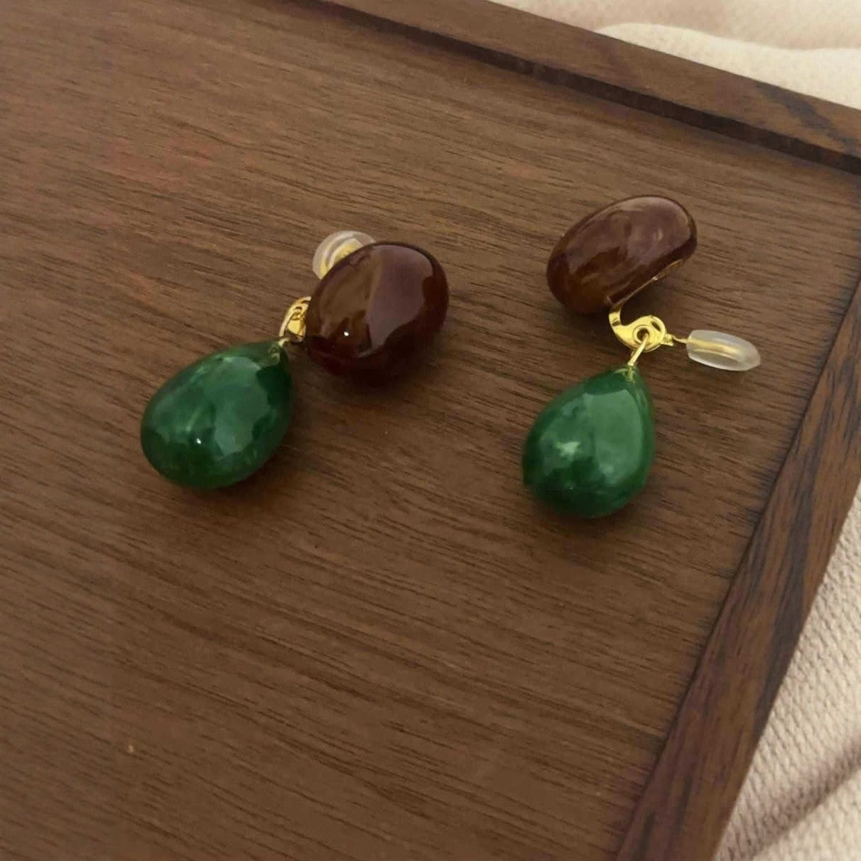 Wholesale Resin Electroplated Ear Studs French Light Luxury Geometric 2025 New Style Women' s Jewelry Accessory