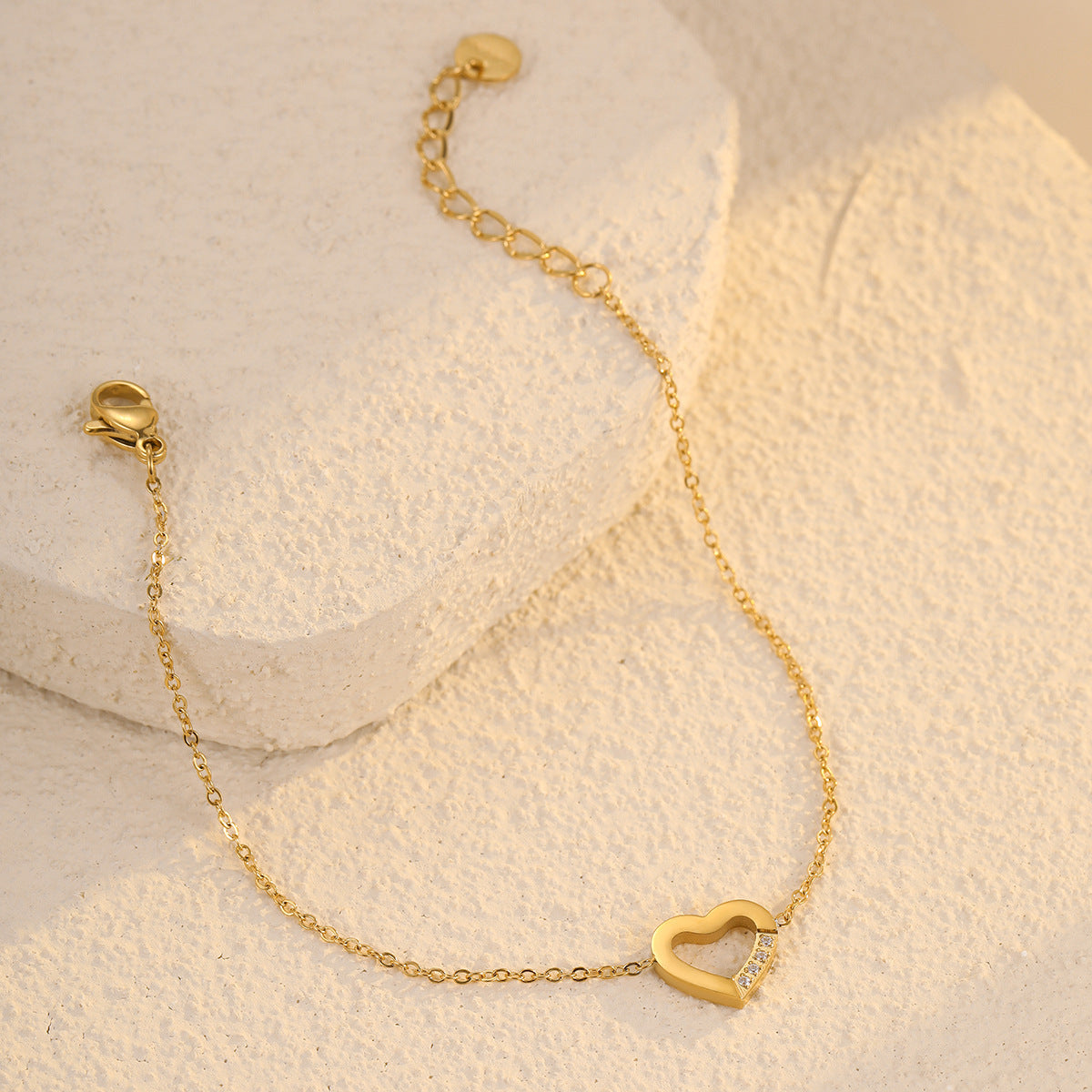 Wholesale Heart Hollow Stainless Steel Bracelet