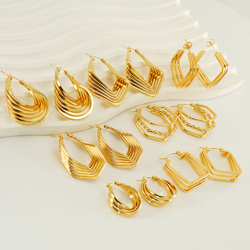 Wholesale Stainless steel geometric earrings