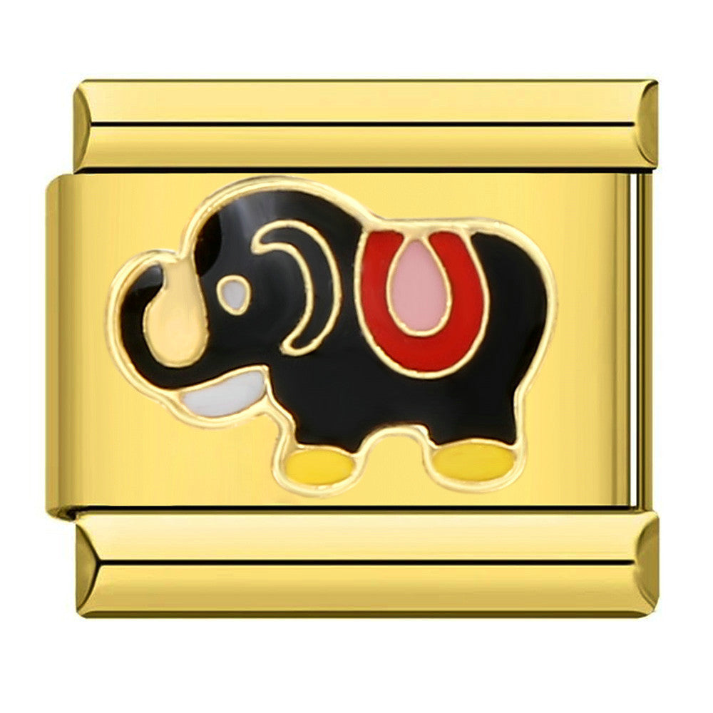 Wholesale 5pcs Italian Charm Bracelet 9mm DIY Splicing Black Gold Stainless Steel Composable Bracelet