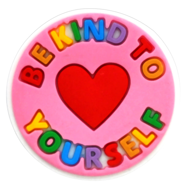 Wholesale Random 100pcs Cartoon Letter PVC Soft Rubber Shoe Buckle Decoration ACC-SC-RYY064