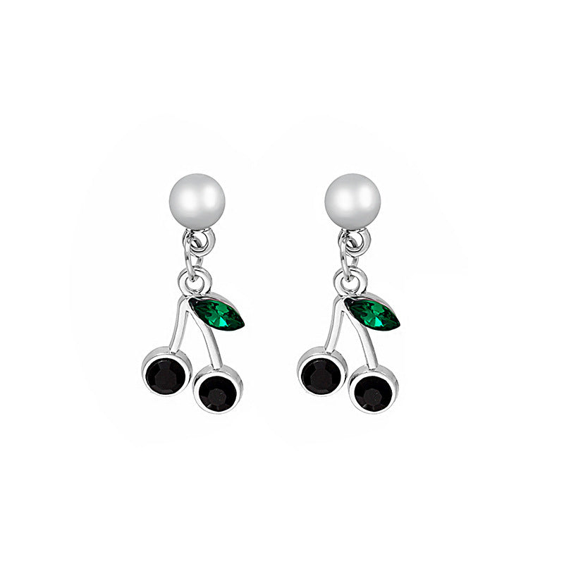 Wholesale Silver Needle Cute Fruit Earrings