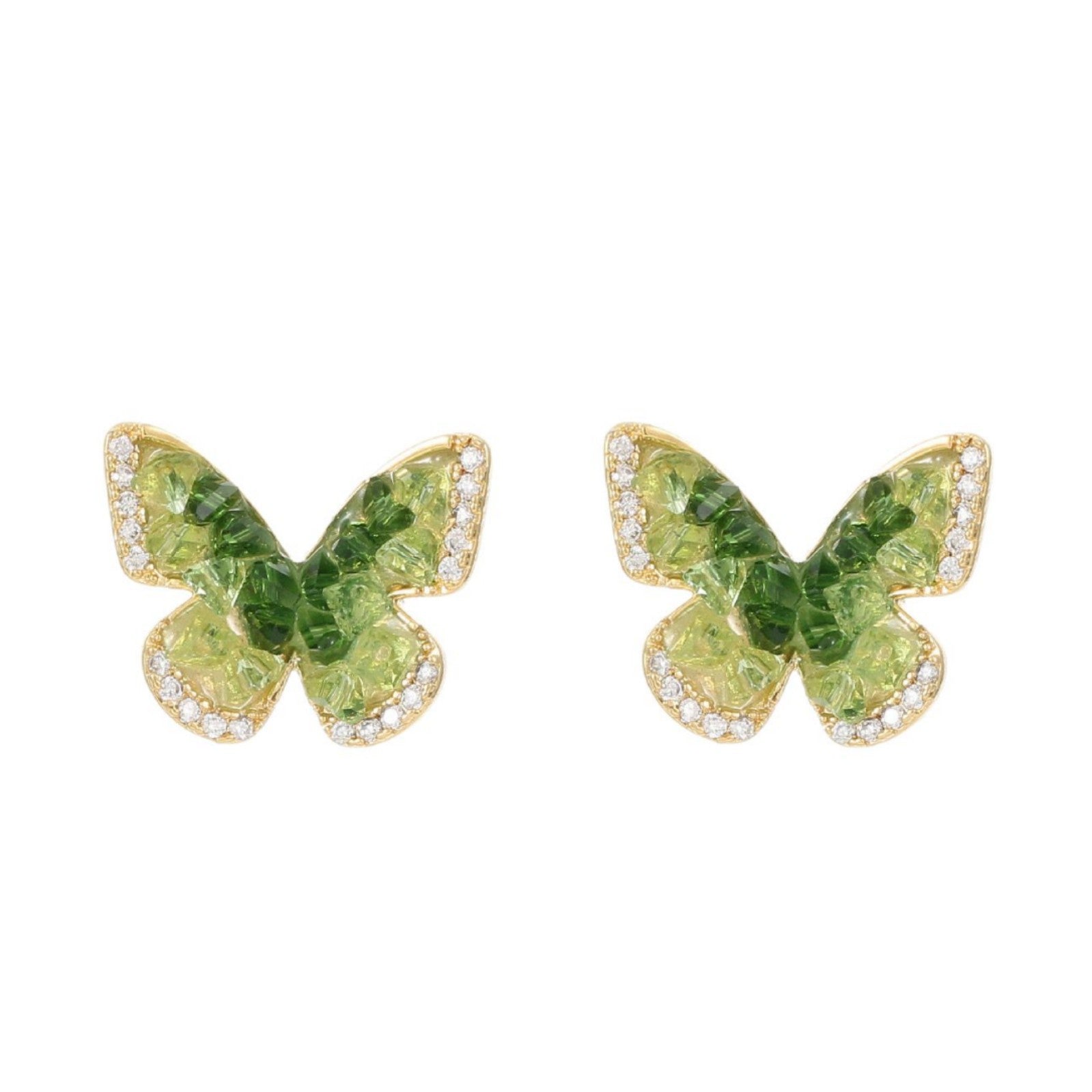 Wholesale Gradient Crystal Butterfly Mosquito Incense Plate Ear Clip  Earrings