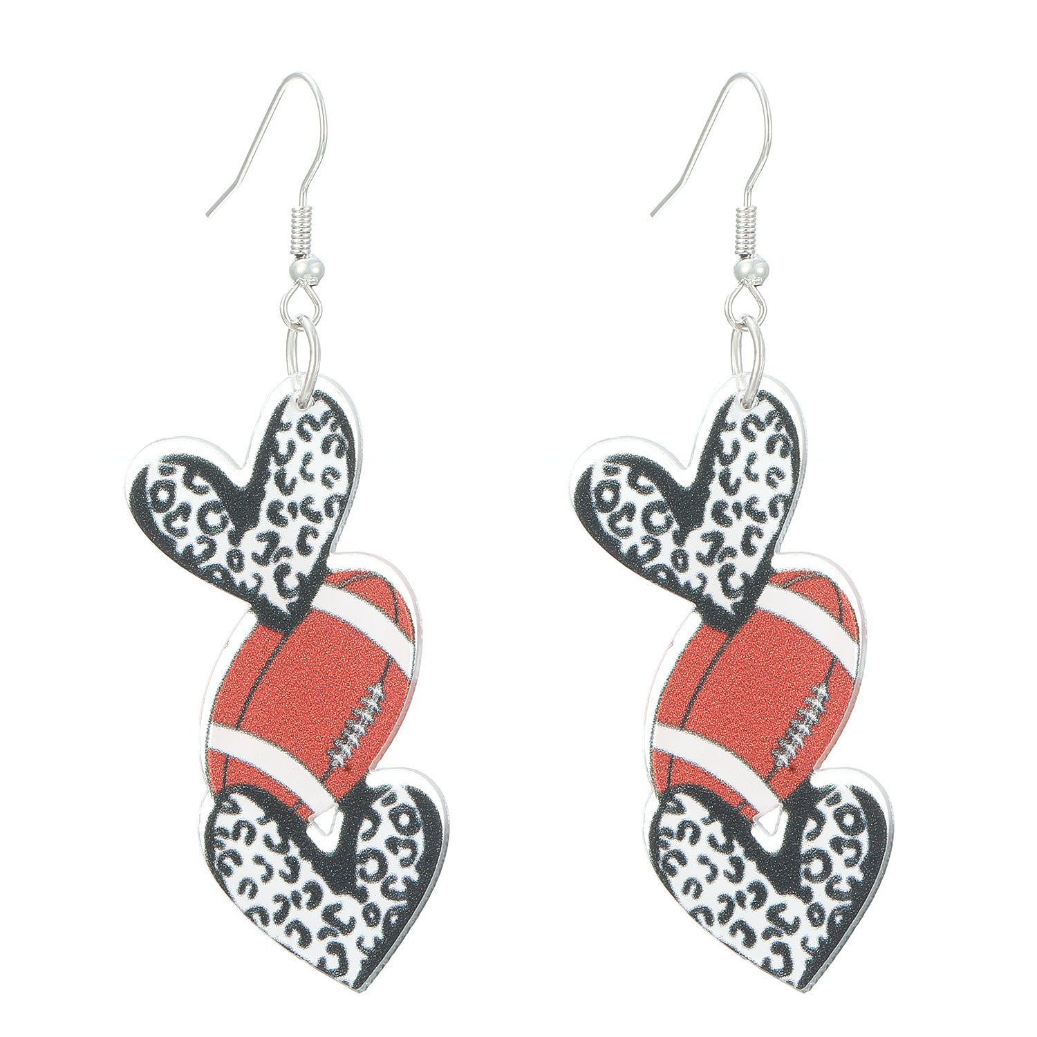 Wholesale Basketball Rugby Football Baseball Volleyball Acrylic Plate Printed Earrings ACC-ES-MY024