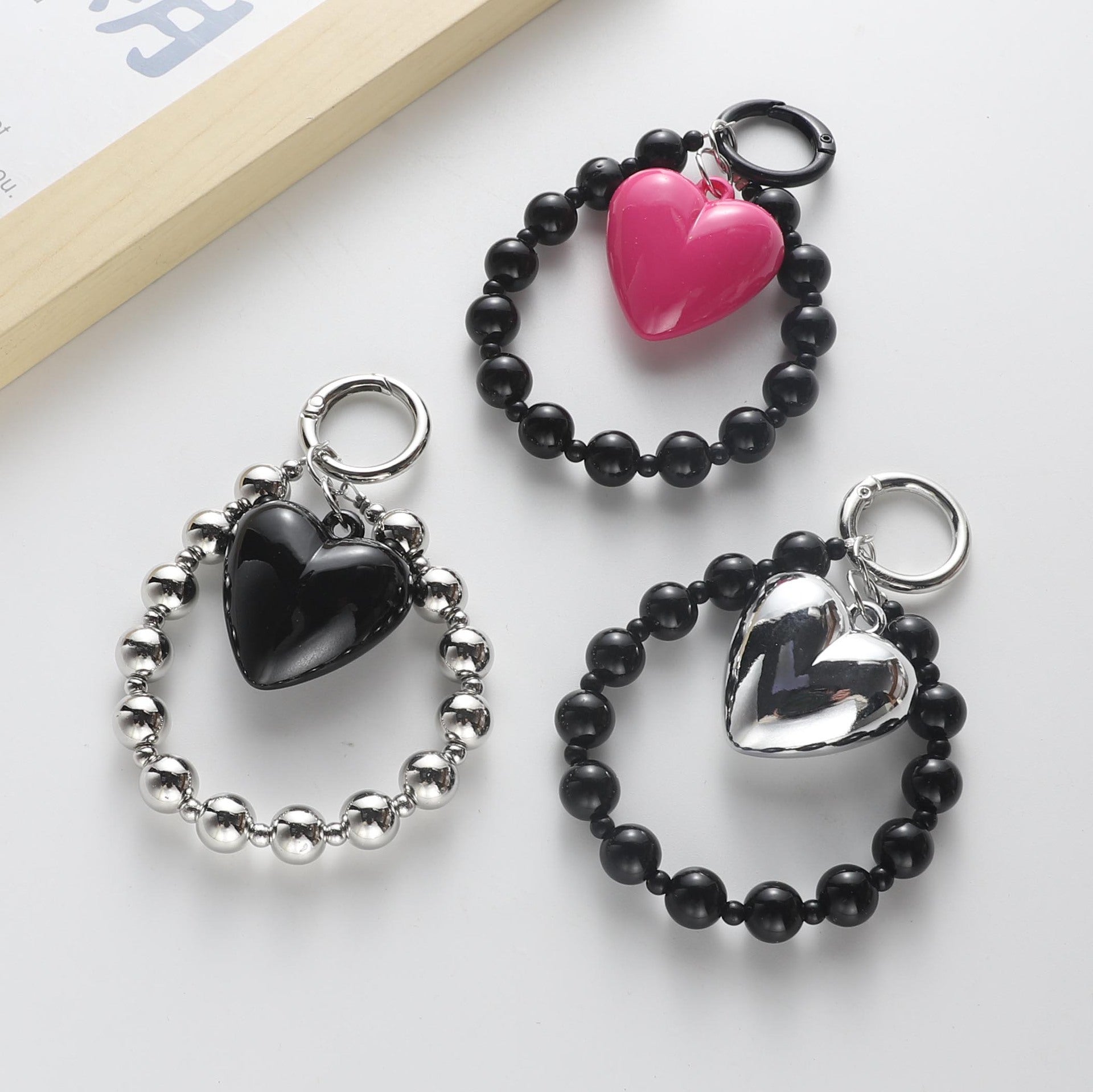 Wholesale Peach Heart Wristlet  Keychains