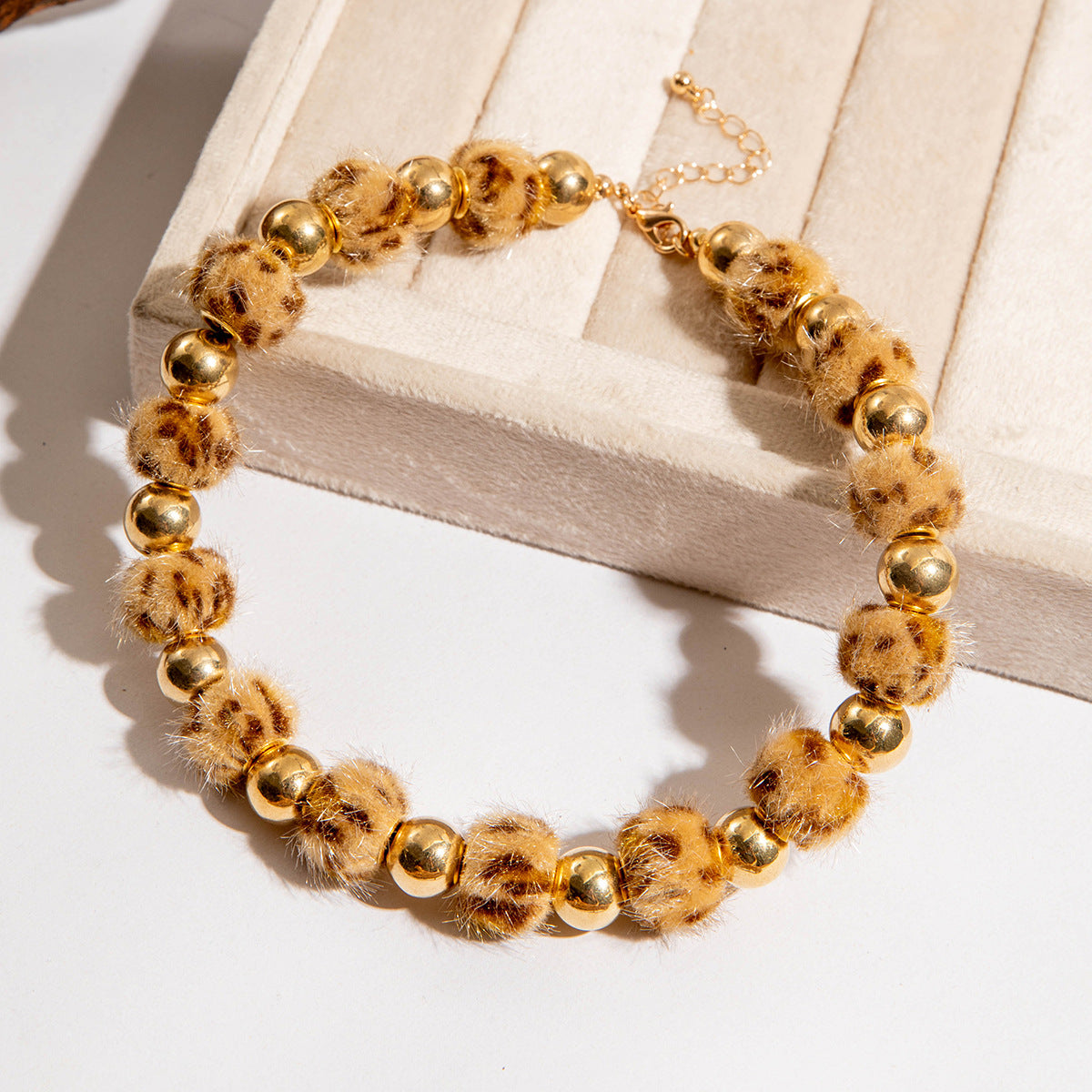 Wholesale Colorful Beaded Pom Pom Beaded Christmas Series Necklace ACC-NE-YongGe014