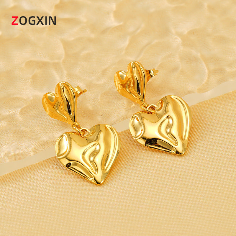 Wholesale  stainless steel plated 18K love earrings