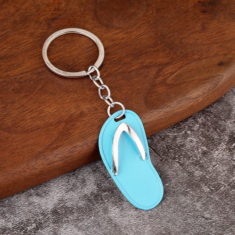 Wholesale Creative Mini Metal Slippers Keychain