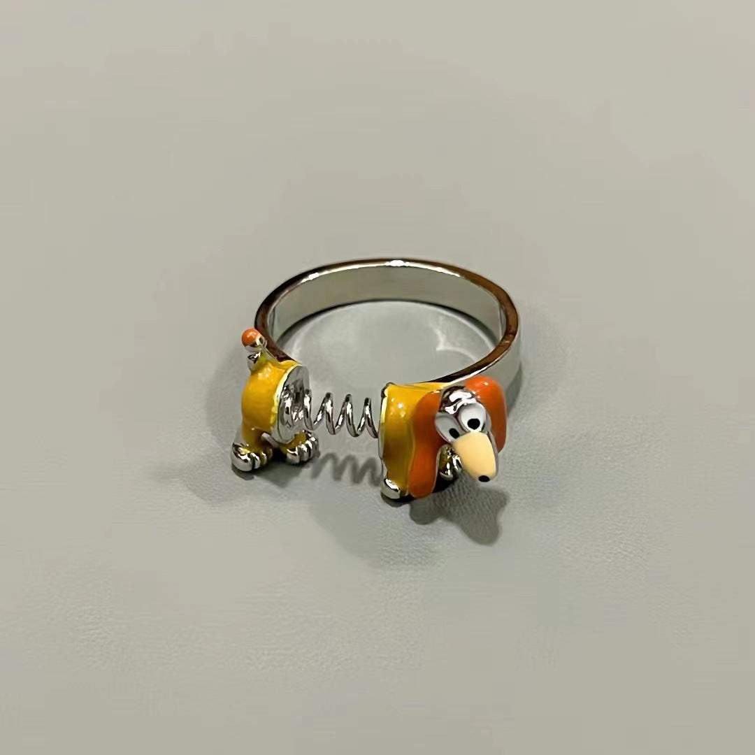 Wholesale Funny cute spring dog ring open ring