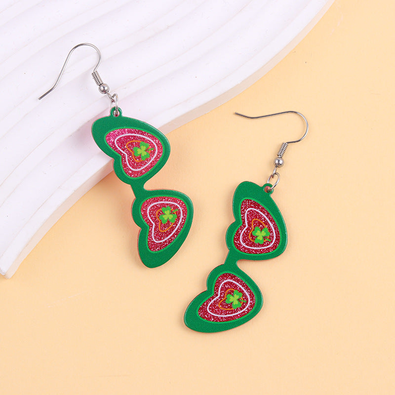 Wholesale  Irish Clover Acrylic Earrings