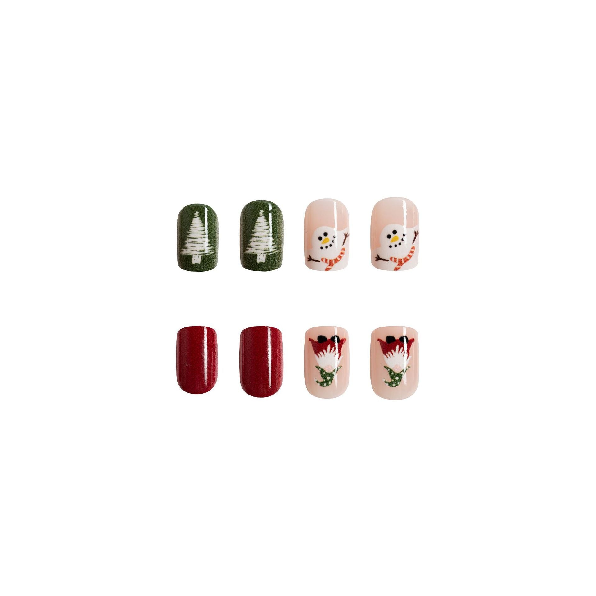 Wholesale 24 Pieces/box Christmas Snowman Santa Manicure Press-on Nails Kits Nail Stickers ACC-NS-GuaiXL025