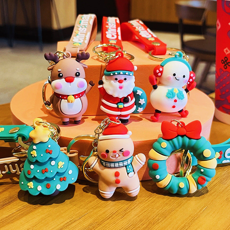 Wholesale Cartoon Christmas PVC Soft Keychain Creative Keychain ACC-KC-HangLi005