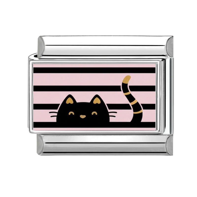 Wholesale Hearts and Love Italian Charms DIY flower fish Single Section Creative Stainless Steel Composable Bracelet