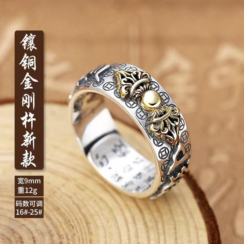Wholesale Thai Silver Pixiu Ring Unisex Adjustable Buddhist Jewelry Accessory Gift Boutique