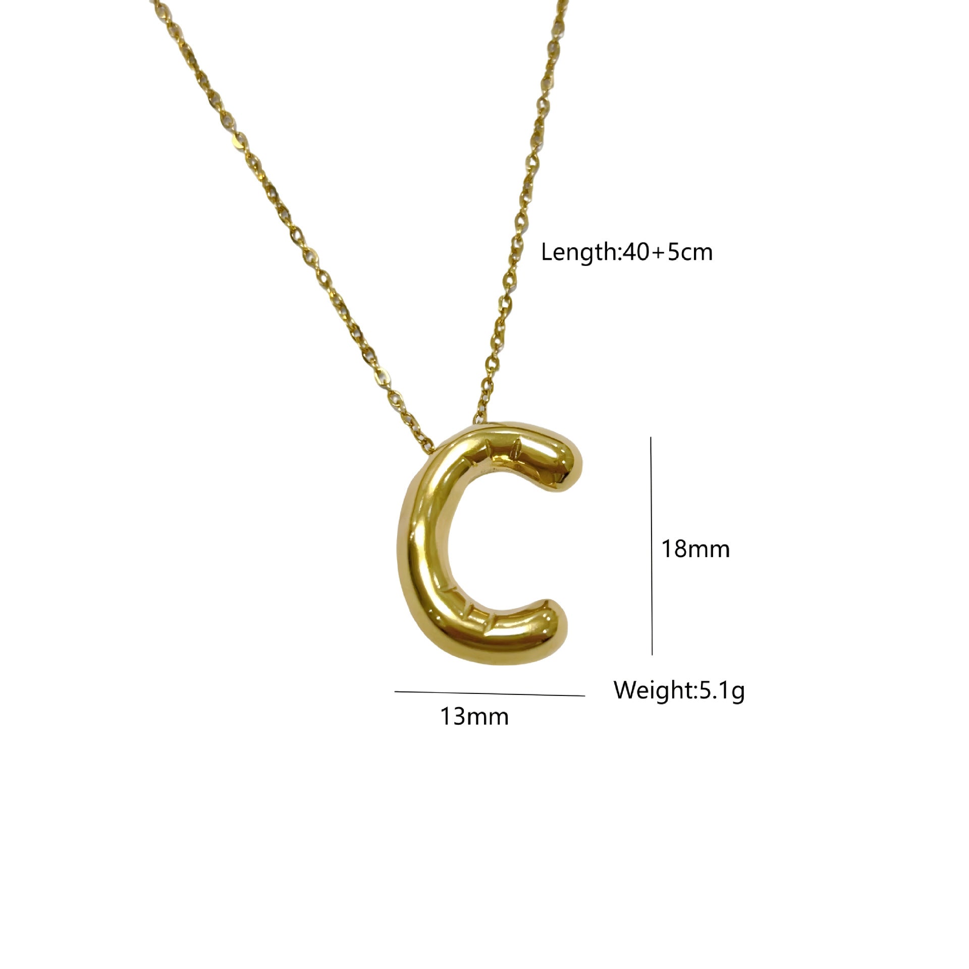 Wholesale  high-grade clavicle chain birthday balloon smooth 26 letters stainless steel necklace