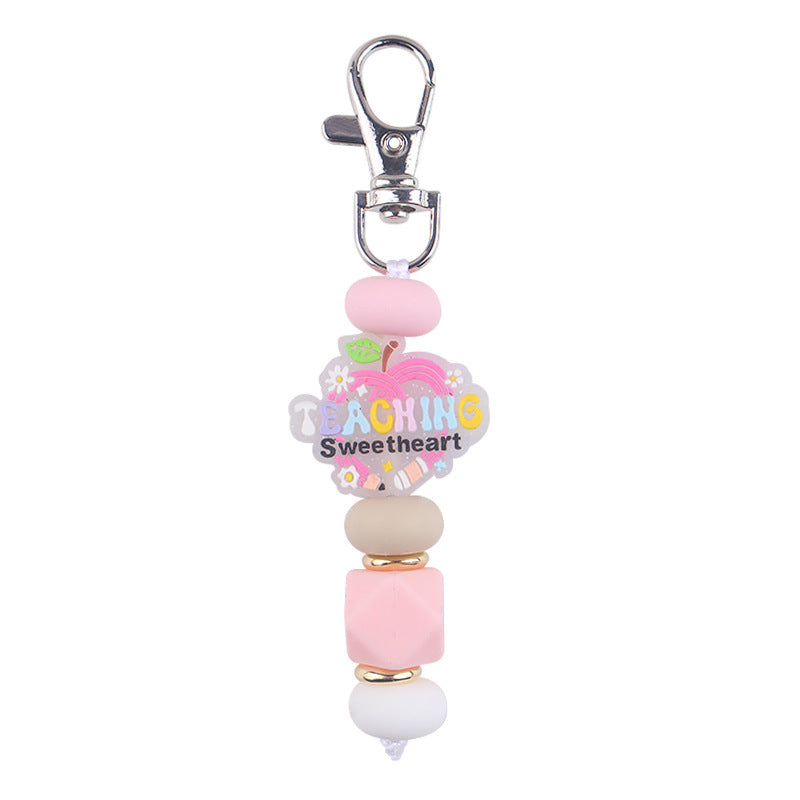 Wholesale  Cartoon Teacher's Day Silicone Accessories Pendant Creative Keychain