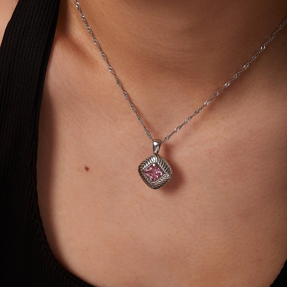 Wholesale Vintage Green Zircon Series Stainless Steel Necklace Earrings Bracelet Ring ACC-RS-JieDing003