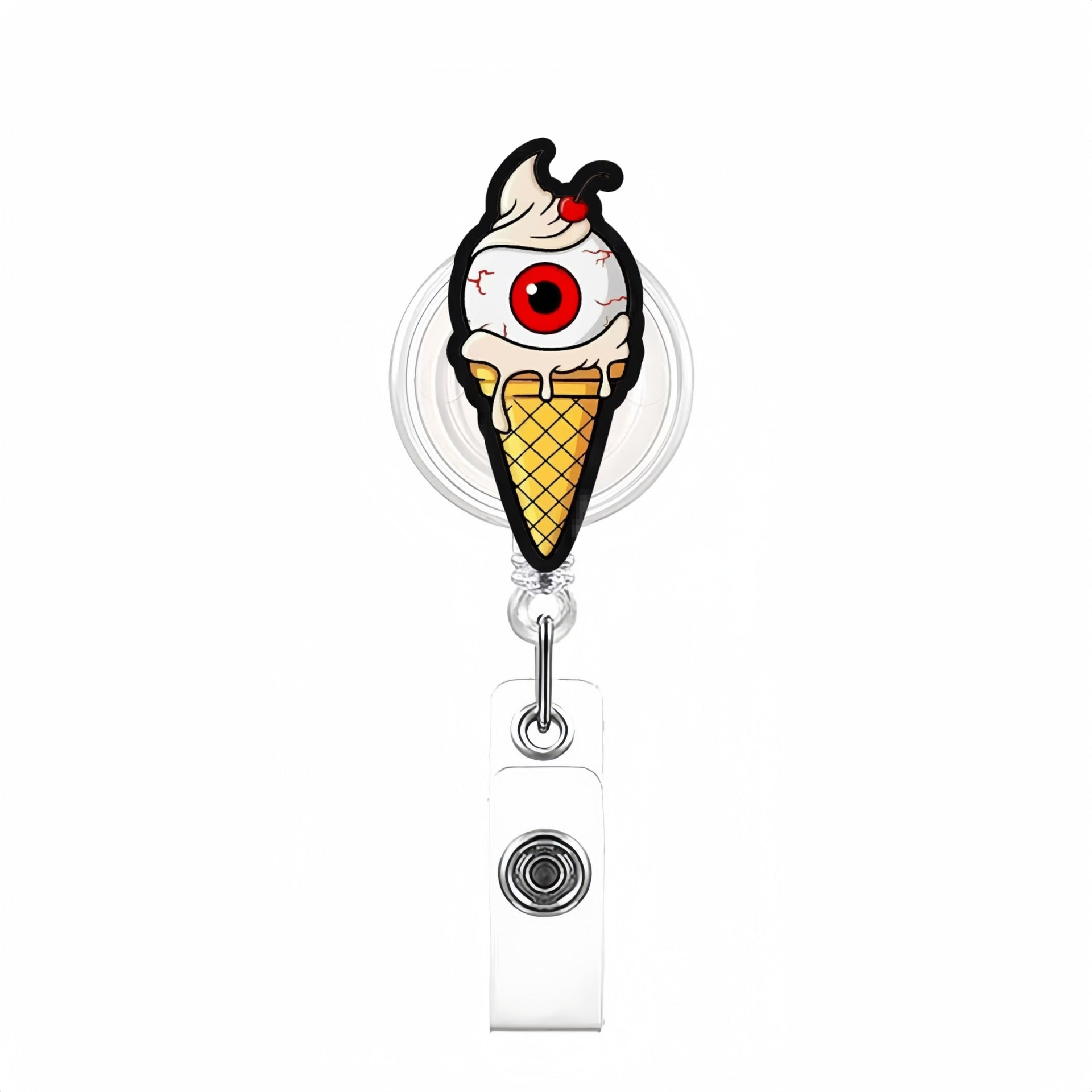 Wholesale Halloween Eyeball Acrylic Retractable Clip Badge Keychain