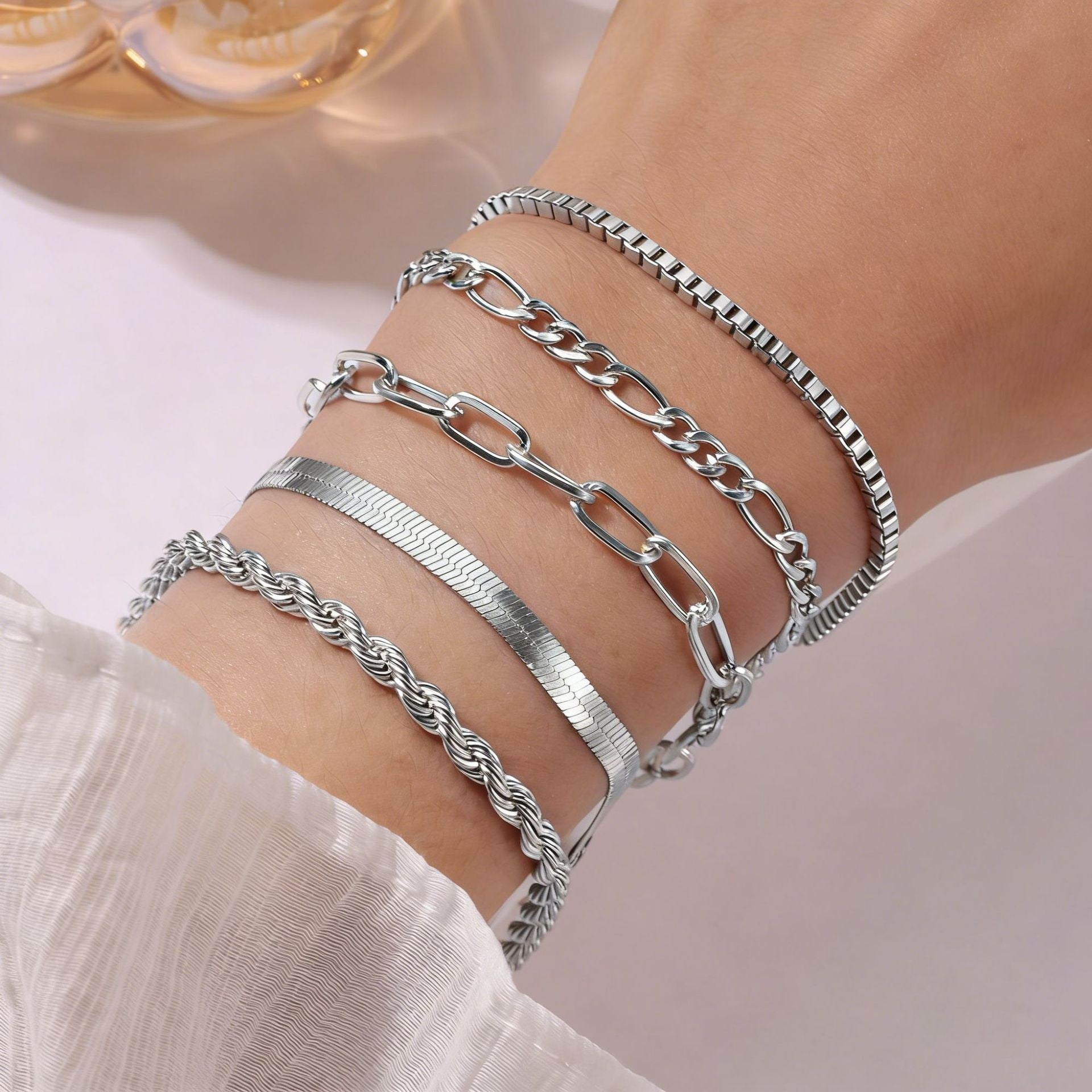 Wholesale Layered Cross &  Flower Pendant Jewelry Set,  Alloy Bracelet Bangle,  Boutique Resale
