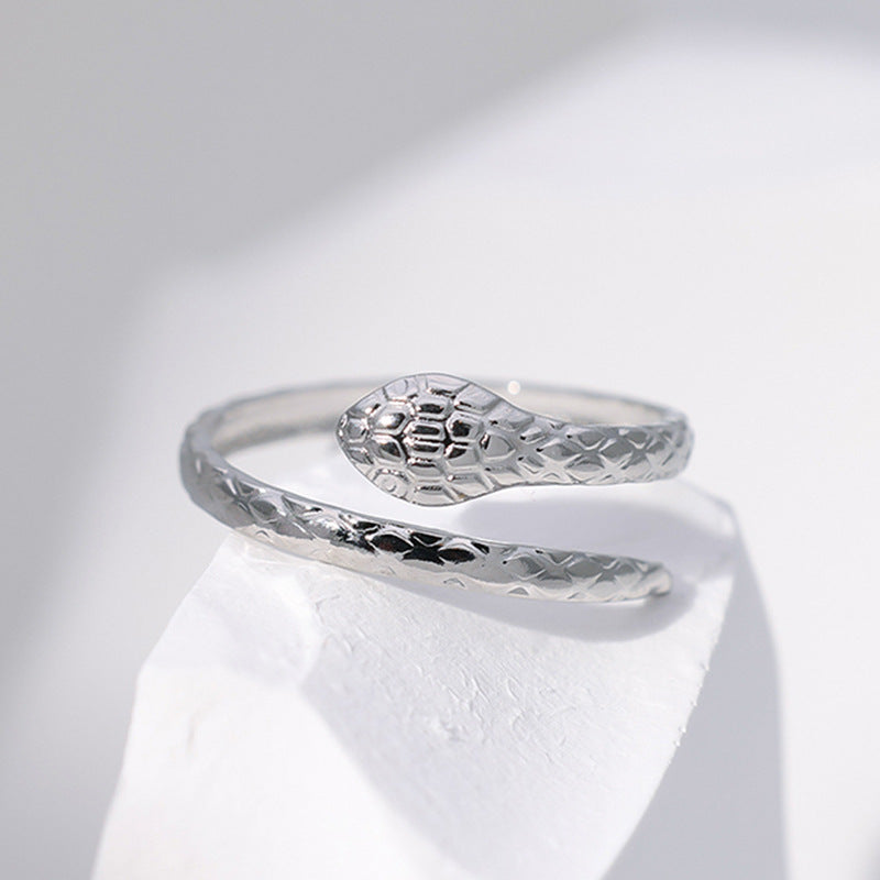 Wholesale Snake Design Adjustable Stainless Steel Ring Unisex Everyday Jewelry Fashion Accessory Gift