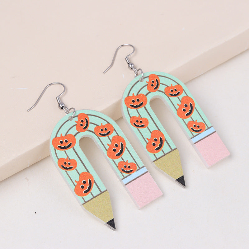 Wholesale  Ghost U-Shaped Pencil Acrylic Earrings