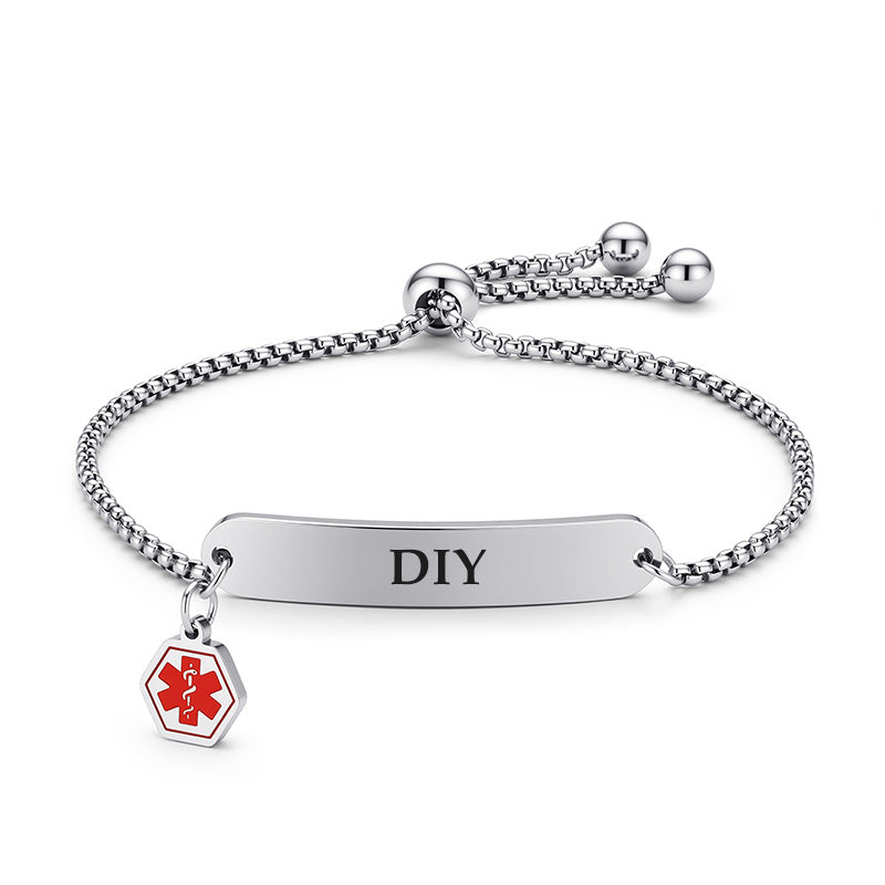 Wholesale Stainless Steel Adjustable Engravable Survival Bracelet