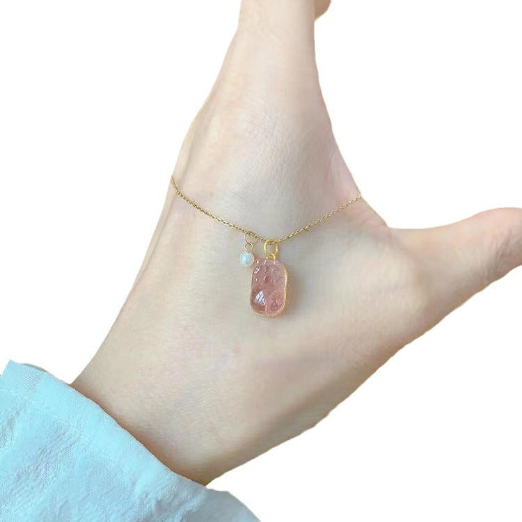 Wholesale Tourmaline  Necklace  Light Luxury Clavicle Chain