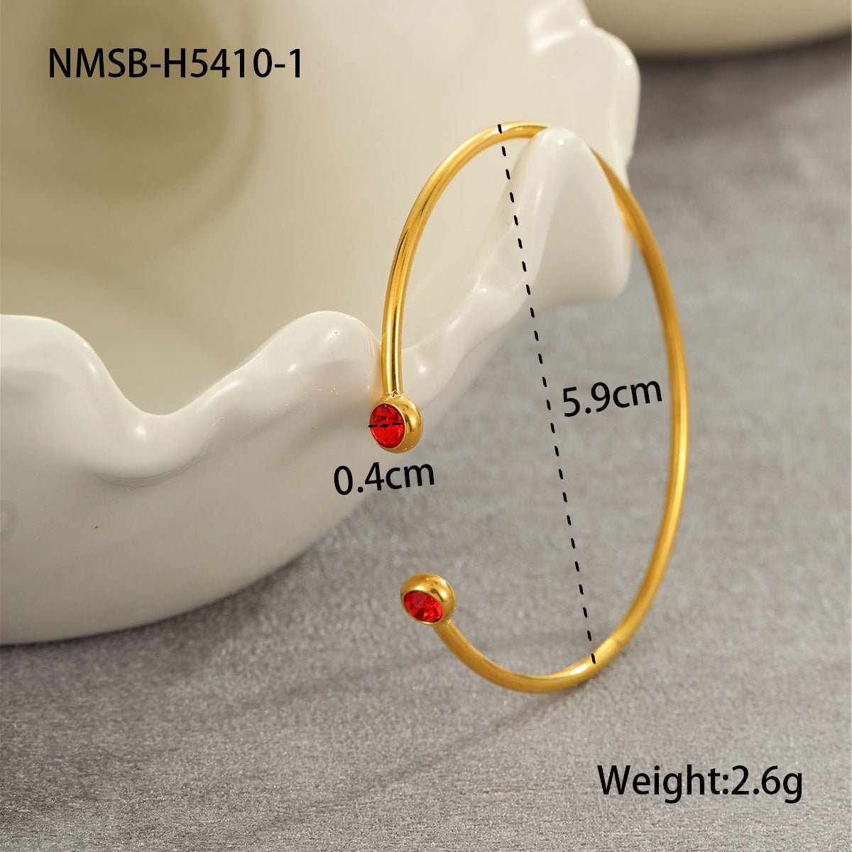 Wholesale 18K gold-plated C-ring inlaid with zircon stainless steel bracelet