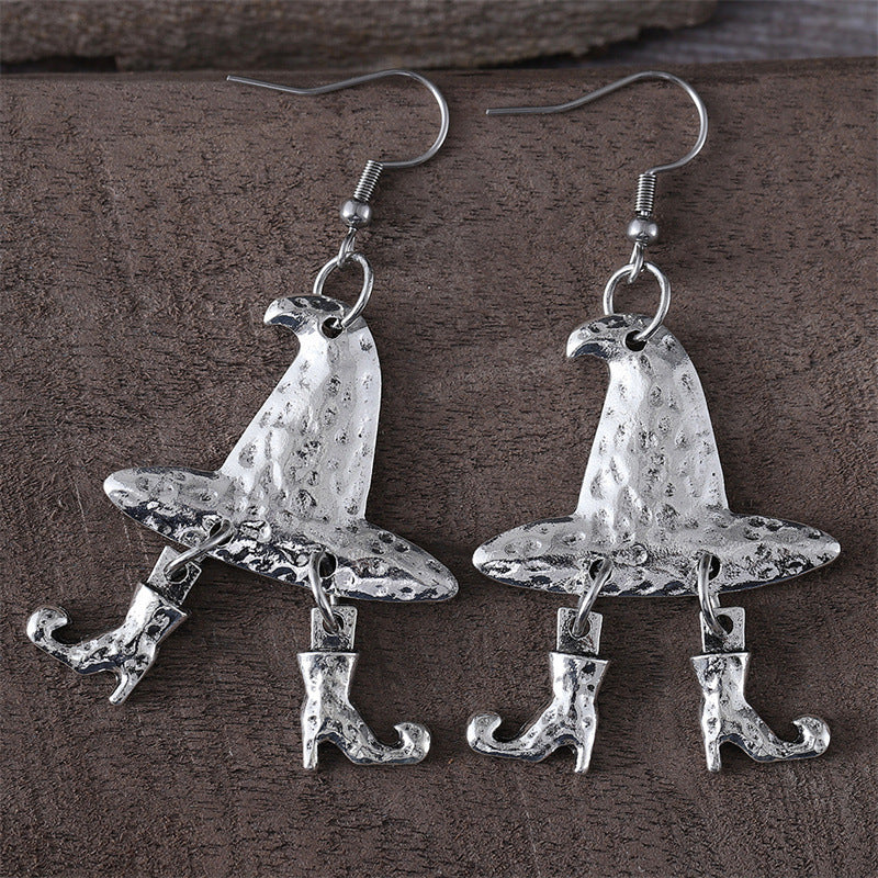 Wholesale Retro Cowboy Hat Shoes Pendant Earrings Halloween Christmas Hat Earrings
