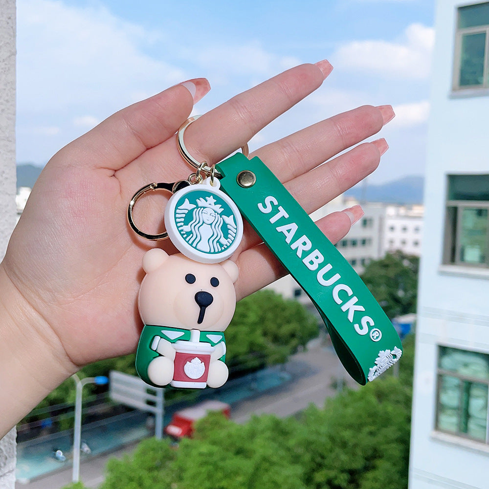 Wholesale Bear Barista Epoxy Doll Keychains ACC-KC-QiWei005
