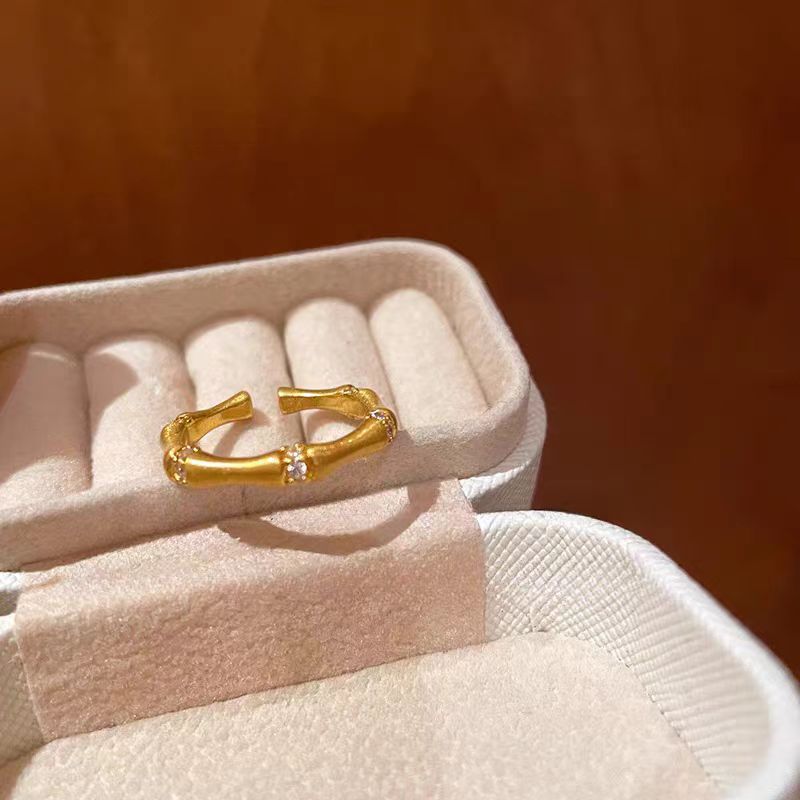 Wholesale Palace Style Vintage Gold Enamel Bamboo Ring