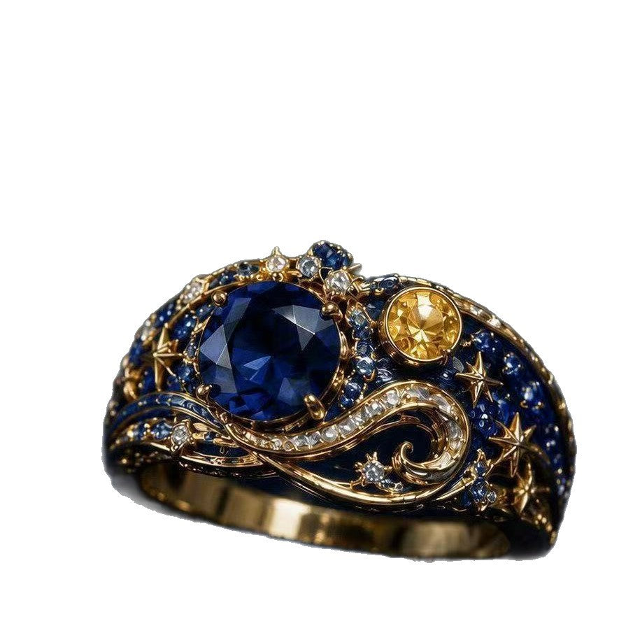 Wholesale Trendy Starry Rhinestone Pinky Ring Alloy Electroplated Jewelry Accessory For Resale