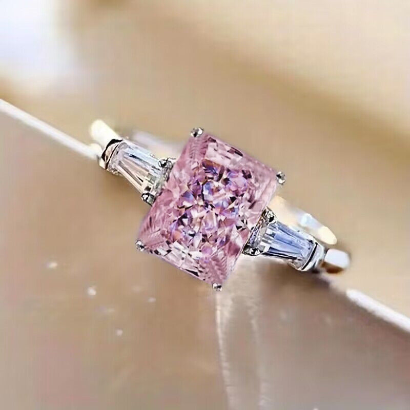 Wholesale Copper Zircon Ring Geometric Sweet Romantic Women' s Jewelry Accessory