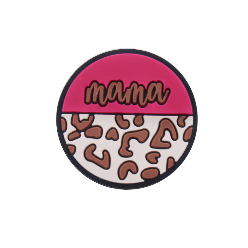 Wholesale 5pcs MaMa Silicone Beads Focal Beads Mother's Day ACC-BDS-GuangTian032