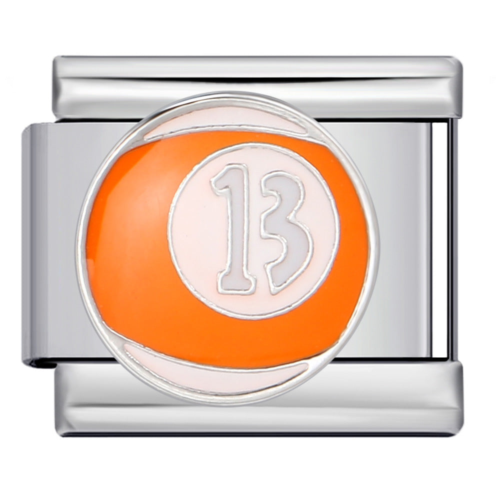 Wholesale 1-15 Color Billiards Italian Module Charms Welding Pattern Oil Drop Splicing Charms