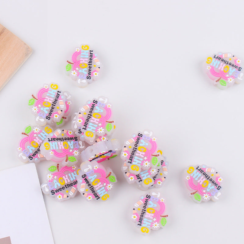 Wholesale Cartoon Teacher's Day Autism Care Focal Beads DIY Bead Accessories