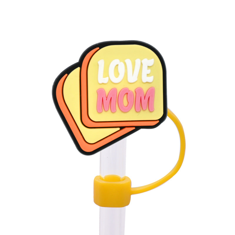 Wholesale Random 100pcs Mother's Day Straw Cover 10MM Straw Tube Cap