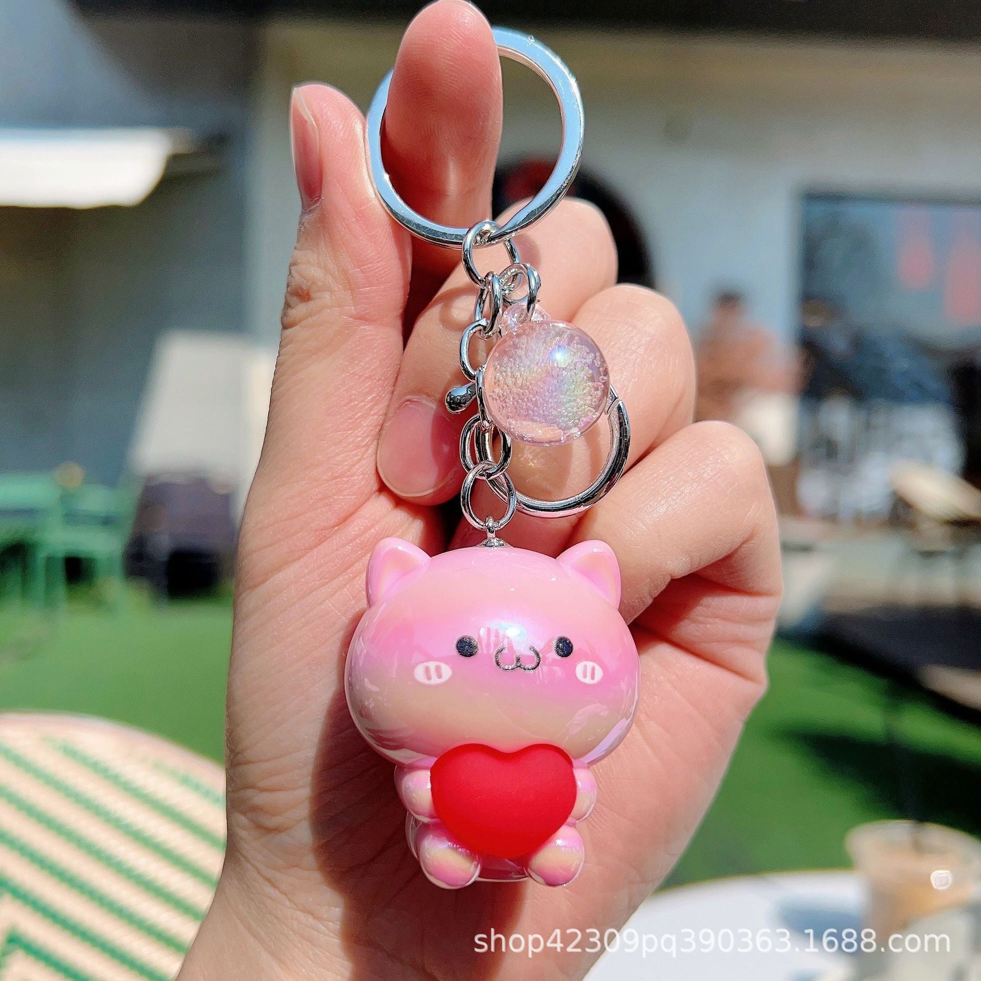 Wholesale Creative Keychain Cartoon Acrylic Care Bear Colorful Electroplating Keychain ACC-KC-WenChuan002