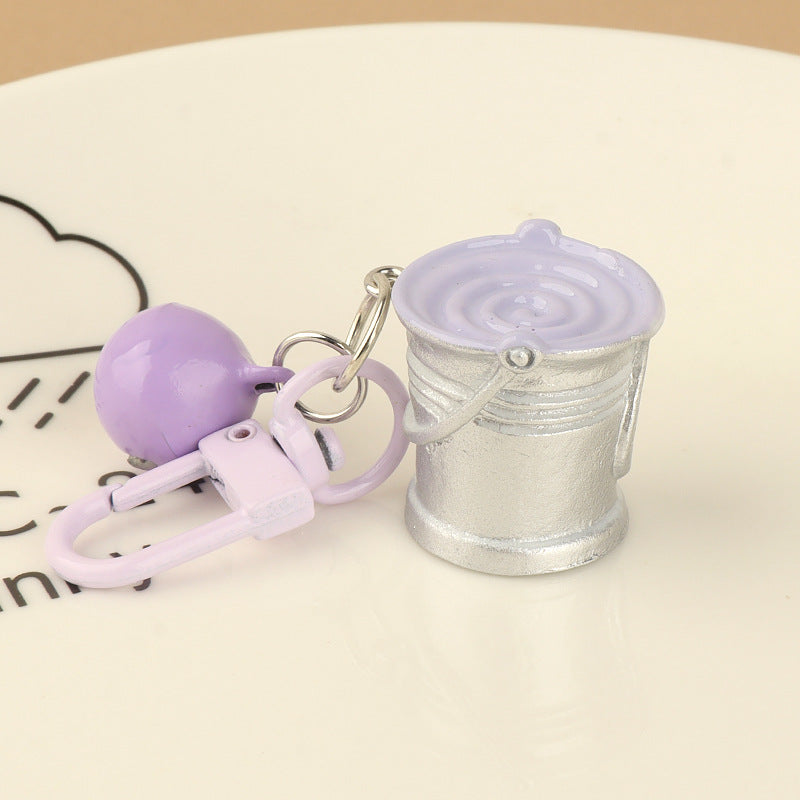 Wholesale cartoon three-dimensional paint bucket keychain