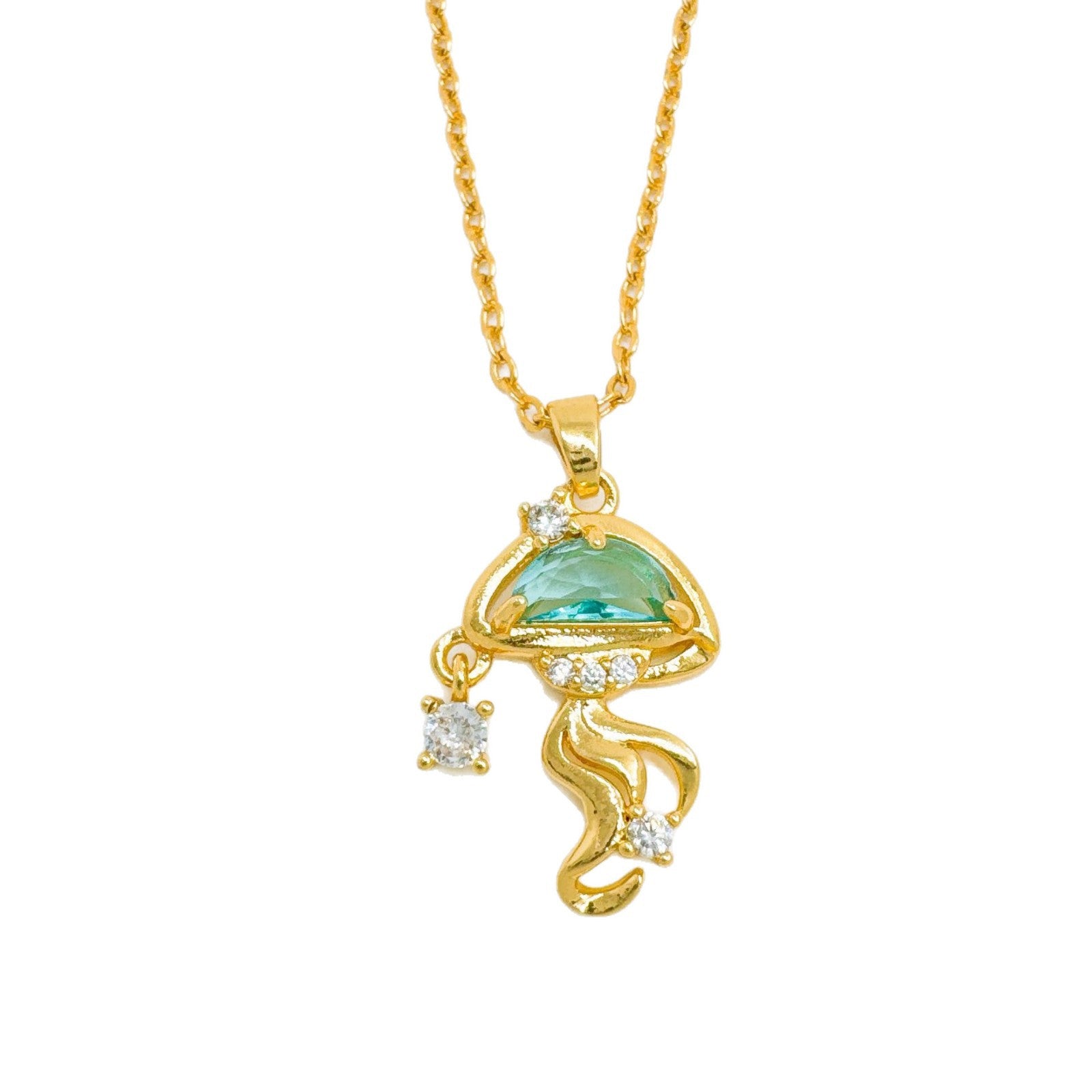 Wholesale Copper Gold Plated Jellyfish Pendant Necklace,  Fashion Jewelry Accessory for Everyday Wear