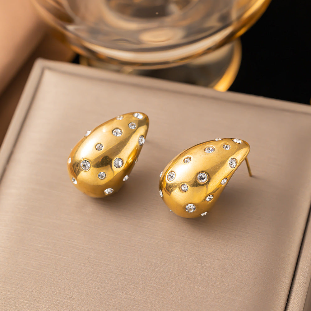 Wholesale Exaggerated Earrings Retro Simple Stainless Steel Earrings Statemente Earrings Vintage Earrings ACC-ES-Yibao001