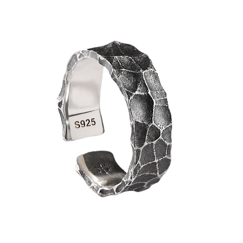 Wholesale 925  Hammer Ring Adjustable Men' s Open Ring