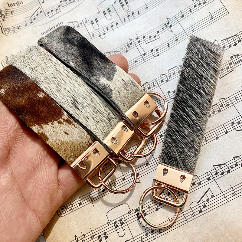 Wholesale Western Retro Leather Bohemian Horsehair Keychains Vintage Western Style ACC-KC-XinChuan001
