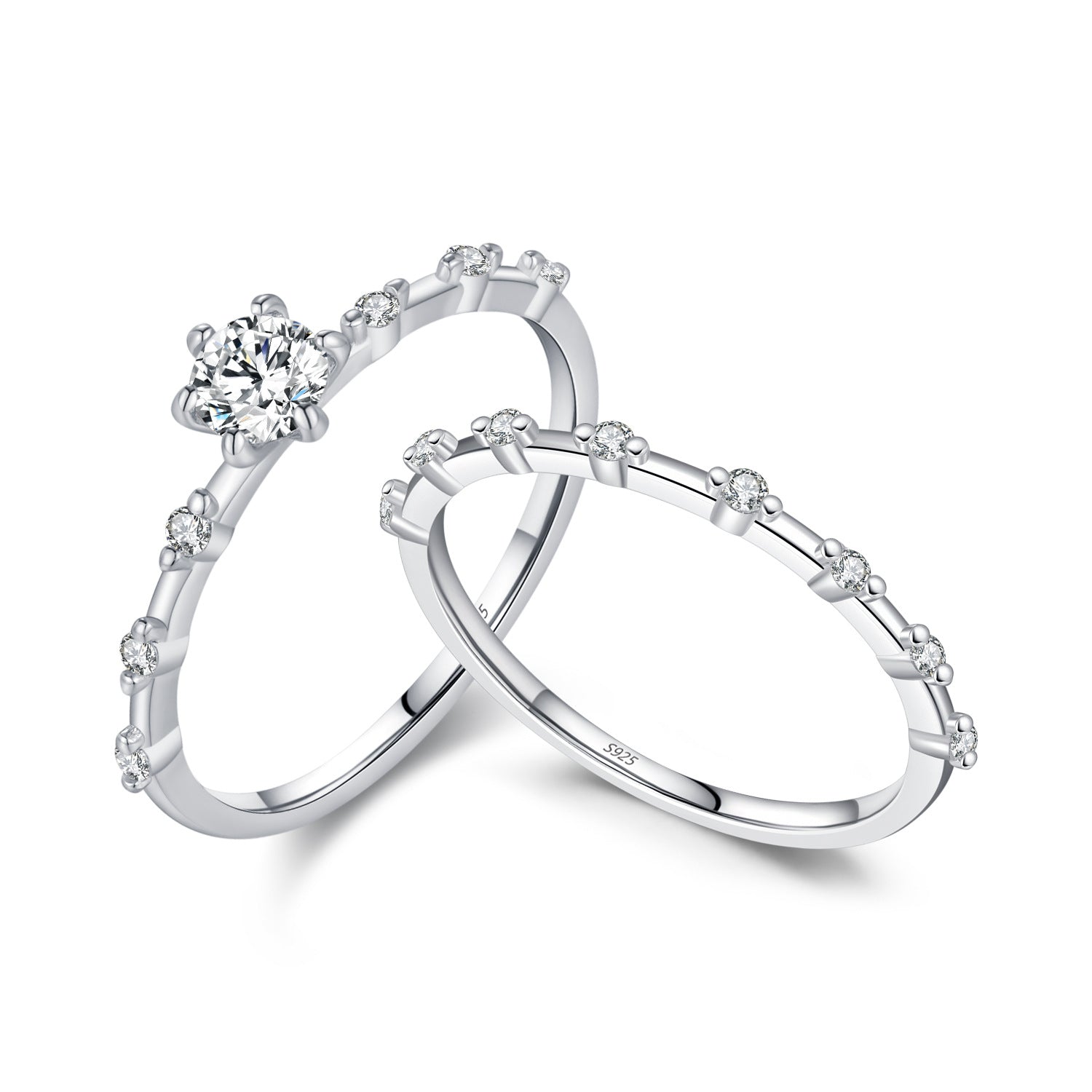 Wholesale s925 sterling silver Korean luxury super flash diamond ring